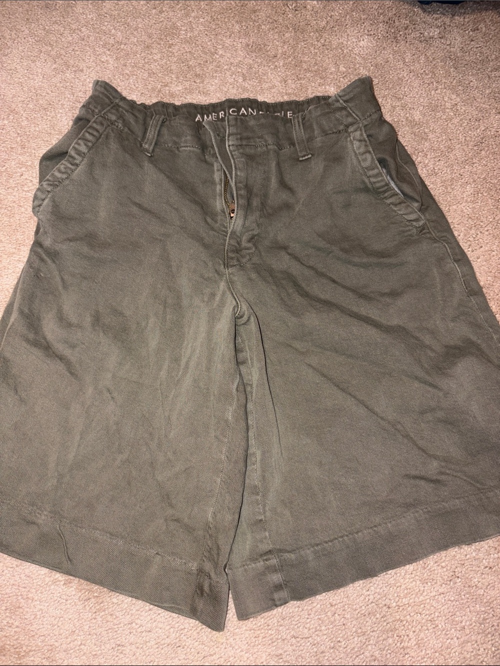 American Eagle Outfitters Olive Green Women's Bermuda Shorts